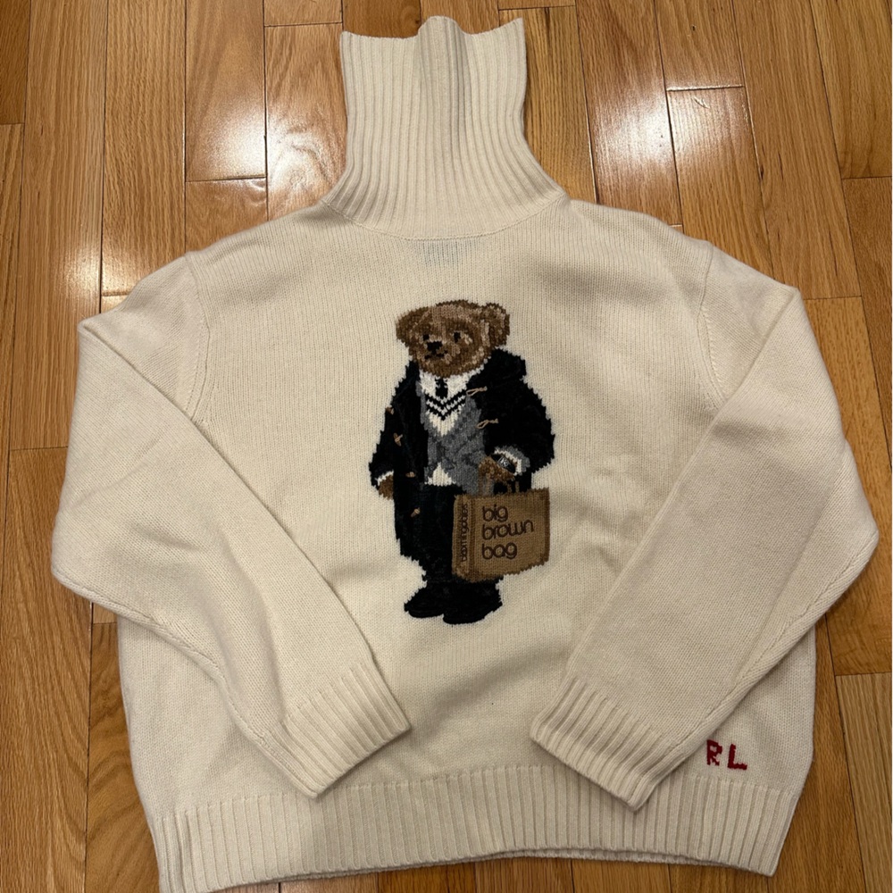 Ralph Lauren Cream Bear Sweater